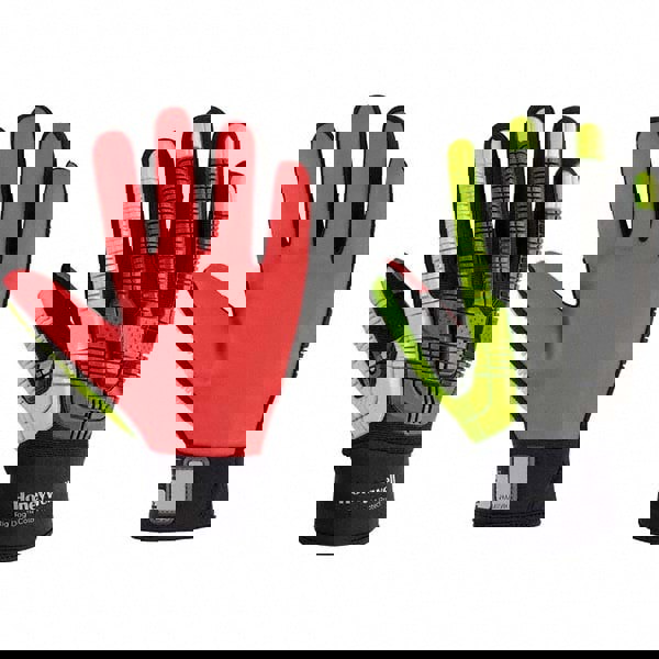 Cut & Abrasion-Resistant Gloves: Size L, ANSI Cut A6, Rubber, Polyester Blend